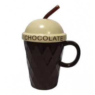 Чашка з кришкою та трубочкою 