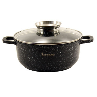 Кастрюля алюминиевая с мраморным покрытием 5.5л Zauberg ZB-0326-BL