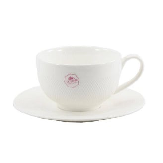 Чашка чайная с блюдцем Interos Tudor TU2755 Сетка фарфоровая 350 мл