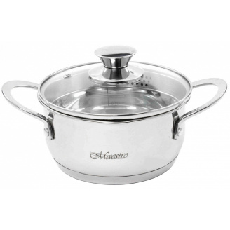 Каструля Maestro з нержавіючої сталі з кришкою 1.6 літра MR-3510-16