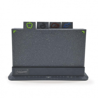 Набір 4 обробні дошки 29 х 19.5 см з підставкою Maestro (MR1787G)