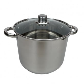 Кастрюля из нержавеющей стали со стеклянной крышкой 8,5л A-PLUS 1391