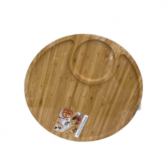 Менажница бамбуковая круглая 34,5 см A-PLUS 2421