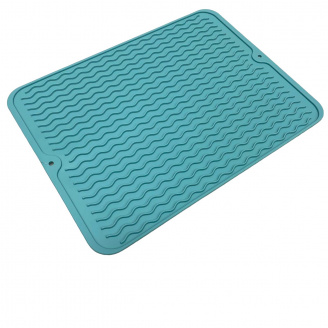 Коврик силиконовый для сушки посуды 29х39,5 см A-PLUS 179BM голубой