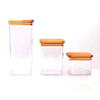 Набір з 3-х харчових контейнерів Wellini з кришкою з дерева Туреччина 14-8w