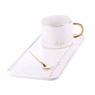 Чашка с блюдцем и ложкой 