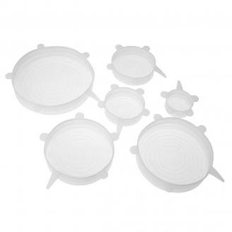 Набір силіконових кришок 6 шт прозорі UKC SL-06 (361064)