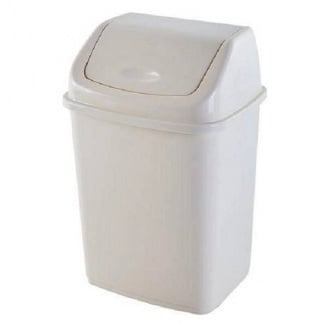 Відро для сміття Алеана 18л з кришкою біла троянда (122065)