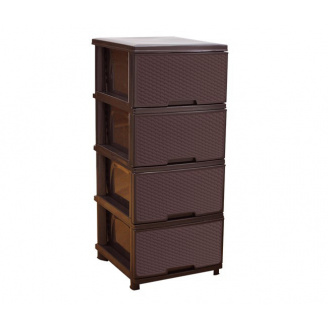 Комод пластиковий Альона; Ротанг; Коричневий 123094/K