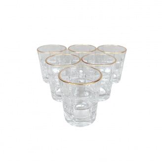 Набір склянок склянки з золотим обідком Фортеця 6 шт 55 мл Olens 102-828