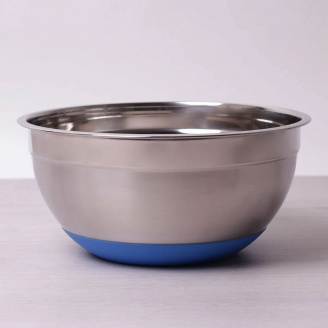 Миска Kamille d-26 x 12 см из нержавеющей стали с силиконовым дном КМ-4350