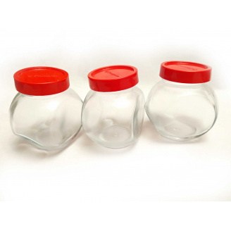 Набір банок 3 шт Bella 200 мл червоні 80386 Pasabahce