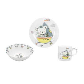 Набір порцелянового дитячого посуду Little Sailor 3 предмета Limited Edition C805