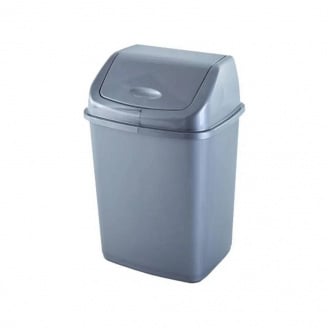Відро для сміття з кришкою 5 л сіре Алеана 122061