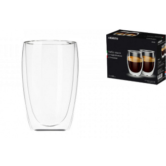 Набор чашек Ardesto с двойными стенками 400 мл h- 13,5 см 2 шт боросиликатное стекло AR2640G