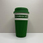 Склянка керамічна з силіконовою кришкою UKC 400 мл Starbucks 9703 зелений з білим Полтава