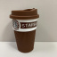 Склянка керамічна з силіконовою кришкою UKC 360 мл Starbucks 9702 коричневий з білим Харків