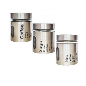 Набір банок для сипучих продуктів 320 мл Coffee Tea Sugar S&T 7028-02