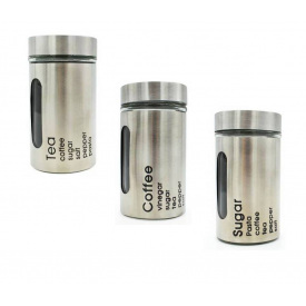 Набір банок для сипучих продуктів 560 мл Coffee Tea Sugar S&T 7028-01