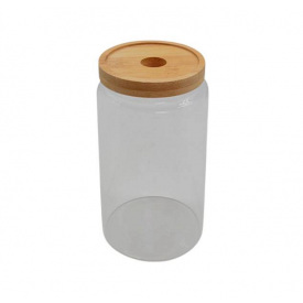 Банка скляна з бамбуковою кришкою 1,3л Stenson TD00979-1.3
