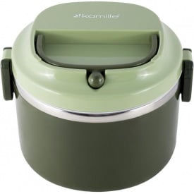 Ланч бокс пластиковий корпус внутрішня ємність сталь нержавіюча Kamille зелений KM-2135