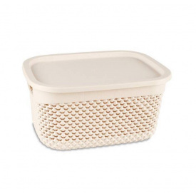 Корзина для хранения пластиковая 6,6л Ucsan Рlastik M-1163 бежевая
