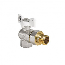 Кран із американкою 1/2" (KOER KR.228.W) кутовий білий (KR0099)