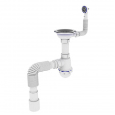 Сифон для кухни ZERIX SK-02-C 3 1/2"x40 с резьбовым выпуском и круглым переливом (ZX4954)