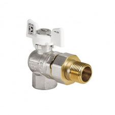 Кран із американкою 3/4" (KOER KR.228.W) кутовий білий (KR0100)