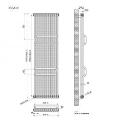 Радиатор с полками Ideale Zeta 12 12/1800/548 антрацит Никополь