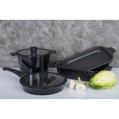 Кастрюля RINGEL Zitrone 5.8 л 24 см Black (6471576) Вишневе