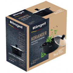 Кастрюля RINGEL Koriander 1.2 л 16 см Черный (6821516) Запоріжжя
