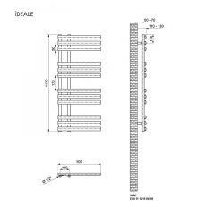 Рушникосушка Ideale Eva 11 12/1130/500 чорний Полтава