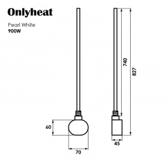 ТЭН для полотенцесушителя OnlyHeat Pearl White 0,9 кВт Запорожье