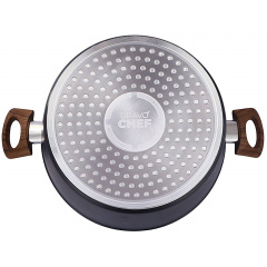 Кастрюля классическая с крышкой Bravo Chef 26 см 4.9 л Черный (6859889) Київ