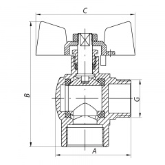 Кран кульовий KOER 3/4" ГШБ кутовий (KR.208) (KR2806) Полтава