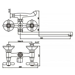 Змішувач для ванни Haiba DOMINOX 140 (HB0064) Дніпро