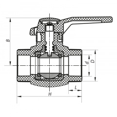 Кран шаровый PPR КШ (ручка) для горячей воды 40 (KOER K0178.PRO) (KP0230) Полтава
