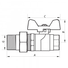 Кран кульовий з американкою 1/2" ГШБ (NF.921) NOLF (NF2961) Херсон