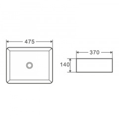 Умывальник накладной керамический Mixxus Premium Quadro-0101 475x370x140mm (MP6487) Ирпень