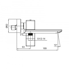 Змішувач для ванни з коротким виливом Koer KB-41010-05 (Колір чорний) (KR3485) Виноградів