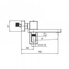 Змішувач для ванни з коротким виливом Koer KB-41009-05 (Колір чорний) (KR3503) Тернопіль