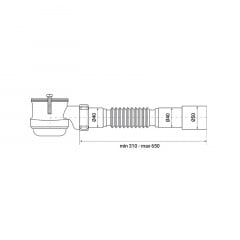 Сифон ZERIX SD-01 1 1/2" для душевого поддона с выпуском (ZX4956) Полтава