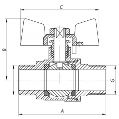 Кран кульовий KOER 1" ШШБ (KR.219) (KR0159) Харків