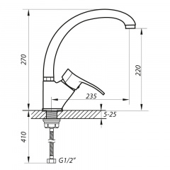 Змішувач для кухні ZERIX DYU 181 (ZX2895) Фастів