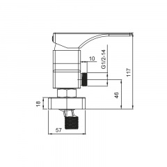 Змішувач для душу Koer KB-30010-01 (Колір хром) (KR3486) Київ