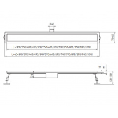 Душовий трап з нержавіючої сталі SUS304 KOER FD20-70x800 (KR4745) Кропивницький