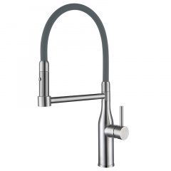 Кухонный смеситель с силиконовым изливом KOER KI-70005-02 (нерж. сталь) (KR3388) Харьков