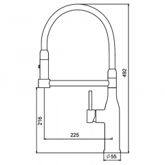 Кухонный смеситель с силиконовым изливом KOER KI-70005-02 (нерж. сталь) (KR3388) Харьков