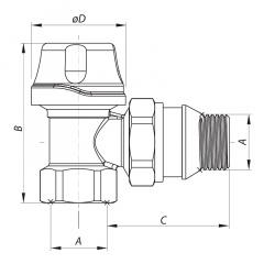 Кран термостатичний кутовий 3/4“ KOER KR.921-GI (KR2683) Хмельницький